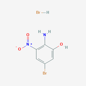 molecular formula C6H6Br2N2O3 B13228929 2-Amino-5-bromo-3-nitrophenol hydrobromide 
