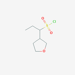 molecular formula C7H13ClO3S B13228941 1-(Oxolan-3-yl)propane-1-sulfonyl chloride 