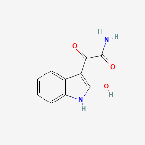 molecular formula C10H8N2O3 B13228949 2-hydroxy-2-[(3Z)-2-oxo-2,3-dihydro-1H-indol-3-ylidene]acetamide 