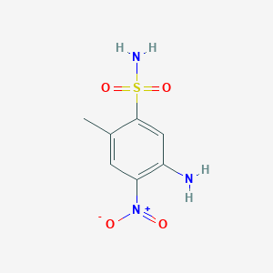 molecular formula C7H9N3O4S B13228978 5-Amino-2-methyl-4-nitrobenzene-1-sulfonamide 