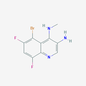 molecular formula C10H8BrF2N3 B13228980 5-Bromo-6,8-difluoro-N4-methylquinoline-3,4-diamine 