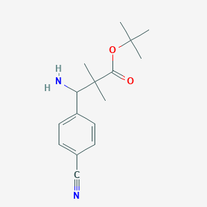 molecular formula C16H22N2O2 B13228991 tert-Butyl 3-amino-3-(4-cyanophenyl)-2,2-dimethylpropanoate 