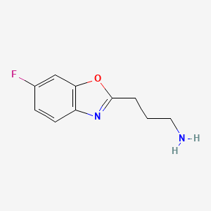 molecular formula C10H11FN2O B13228995 3-(6-Fluorobenzo[d]oxazol-2-yl)propan-1-amine 