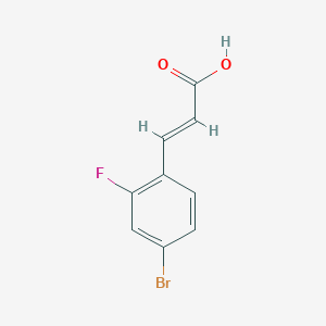 molecular formula C9H6BrFO2 B132290 4-Bromo-2-fluorocinnamic acid CAS No. 149947-19-3