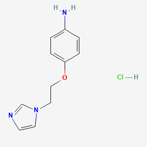 molecular formula C11H14ClN3O B13229009 4-[2-(1H-imidazol-1-yl)ethoxy]aniline hydrochloride 