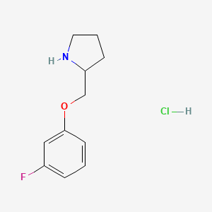 molecular formula C11H15ClFNO B13229032 2-((3-Fluorophenoxy)methyl)pyrrolidine hydrochloride 