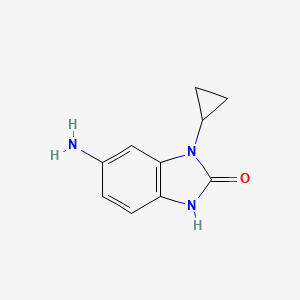 molecular formula C10H11N3O B13229036 6-Amino-1-cyclopropyl-1H-1,3-benzodiazol-2-ol 