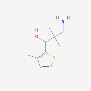 molecular formula C10H17NOS B13229081 3-Amino-2,2-dimethyl-1-(3-methylthiophen-2-YL)propan-1-OL 
