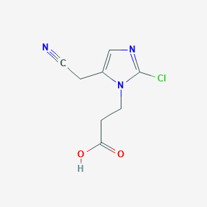 molecular formula C8H8ClN3O2 B13229088 3-[2-Chloro-5-(cyanomethyl)-1H-imidazol-1-yl]propanoic acid 