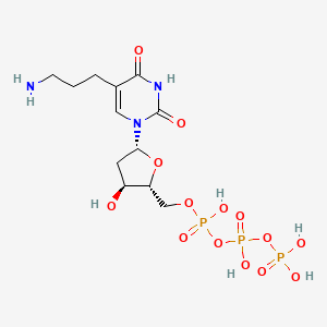 molecular formula C12H22N3O14P3 B1322909 ((2R,3S,5R)-5-(5-(3-Aminopropyl)-2,4-dioxo-3,4-dihydropyrimidin-1(2H)-yl)-3-hydroxytetrahydrofuran-2-yl)methyl tetrahydrogen triphosphate CAS No. 90015-82-0