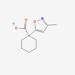 molecular formula C11H15NO3 B13229099 1-(3-Methyl-1,2-oxazol-5-yl)cyclohexane-1-carboxylic acid 