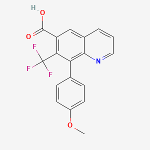 molecular formula C18H12F3NO3 B13229107 8-(4-Methoxyphenyl)-7-(trifluoromethyl)quinoline-6-carboxylic acid 