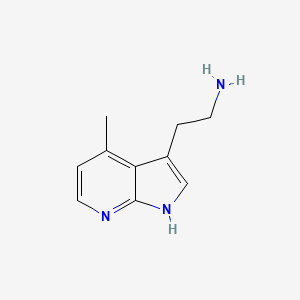 molecular formula C10H13N3 B13229115 2-{4-methyl-1H-pyrrolo[2,3-b]pyridin-3-yl}ethan-1-amine 