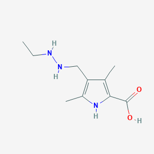molecular formula C10H17N3O2 B13229142 4-[(2-Ethylhydrazin-1-yl)methyl]-3,5-dimethyl-1H-pyrrole-2-carboxylic acid 