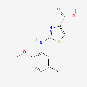 molecular formula C12H12N2O3S B13229158 2-[(2-Methoxy-5-methylphenyl)amino]-1,3-thiazole-4-carboxylic acid 