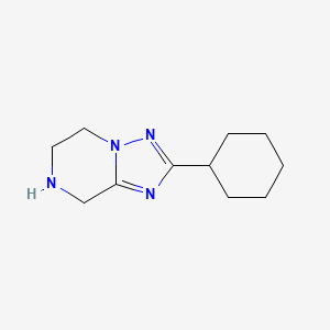 molecular formula C11H18N4 B13229175 2-Cyclohexyl-5H,6H,7H,8H-[1,2,4]triazolo[1,5-a]pyrazine 