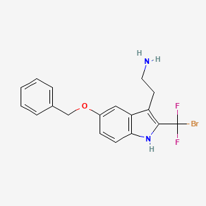 molecular formula C18H17BrF2N2O B13229176 2-[5-(Benzyloxy)-2-(bromodifluoromethyl)-1H-indol-3-yl]ethan-1-amine 