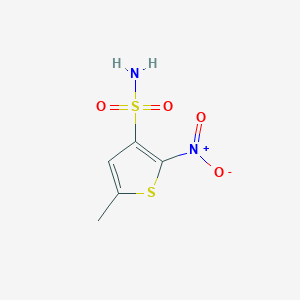 molecular formula C5H6N2O4S2 B13229181 5-Methyl-2-nitrothiophene-3-sulfonamide 