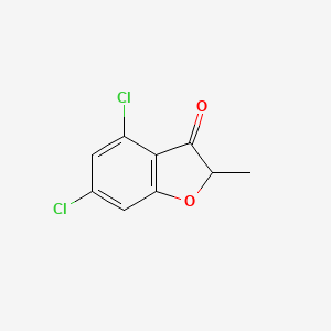 molecular formula C9H6Cl2O2 B13229190 4,6-Dichloro-2-methyl-2,3-dihydro-1-benzofuran-3-one 