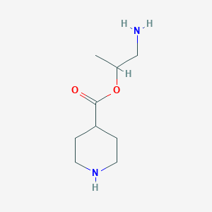 molecular formula C9H18N2O2 B13229194 1-Aminopropan-2-YL piperidine-4-carboxylate 