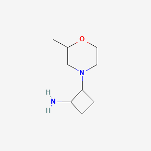 molecular formula C9H18N2O B13229203 2-(2-Methylmorpholin-4-yl)cyclobutan-1-amine 