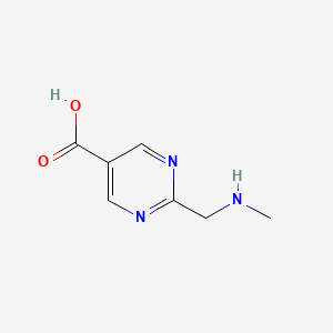 molecular formula C7H9N3O2 B13229258 2-[(Methylamino)methyl]pyrimidine-5-carboxylic acid 