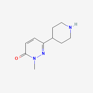 molecular formula C10H15N3O B13229265 2-methyl-6-(piperidin-4-yl)pyridazin-3(2H)-one 