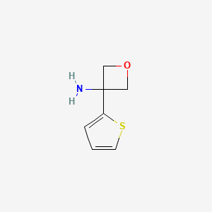 molecular formula C7H9NOS B13229282 3-(Thiophen-2-yl)oxetan-3-amine 