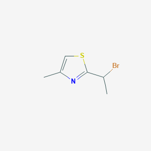 molecular formula C6H8BrNS B13229292 2-(1-Bromoethyl)-4-methyl-1,3-thiazole 