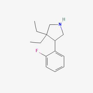 molecular formula C14H20FN B13229303 3,3-Diethyl-4-(2-fluorophenyl)pyrrolidine 