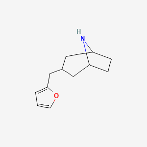 molecular formula C12H17NO B13229315 3-[(Furan-2-yl)methyl]-8-azabicyclo[3.2.1]octane 
