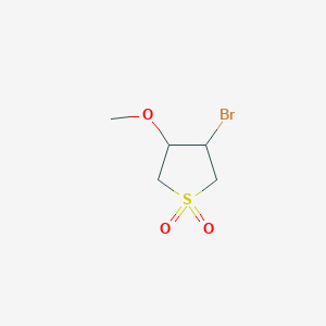 molecular formula C5H9BrO3S B13229329 3-Bromo-4-methoxy-1lambda6-thiolane-1,1-dione 