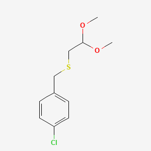 molecular formula C11H15ClO2S B13229341 1-Chloro-4-{[(2,2-dimethoxyethyl)sulfanyl]methyl}benzene 