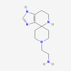 molecular formula C12H21N5 B13229348 2-{3,5,6,7-Tetrahydrospiro[imidazo[4,5-c]pyridine-4,4'-piperidine]-1'-yl}ethan-1-amine 