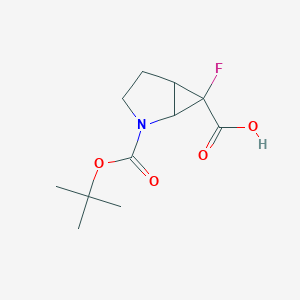 molecular formula C11H16FNO4 B13229349 2-[(Tert-butoxy)carbonyl]-6-fluoro-2-azabicyclo[3.1.0]hexane-6-carboxylic acid 