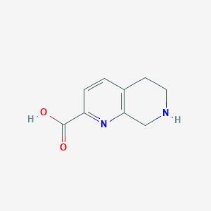 molecular formula C9H10N2O2 B13229352 5,6,7,8-Tetrahydro-1,7-naphthyridine-2-carboxylic acid 