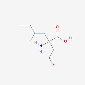 molecular formula C9H18FNO2 B13229366 2-Amino-2-(2-fluoroethyl)-4-methylhexanoic acid 