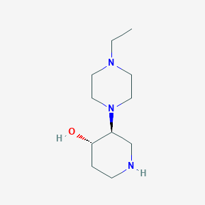 molecular formula C11H23N3O B13229383 (3S,4S)-3-(4-Ethylpiperazin-1-yl)piperidin-4-ol 