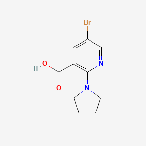 molecular formula C10H11BrN2O2 B1322939 5-溴-2-吡咯烷-1-基烟酸 CAS No. 742100-67-0