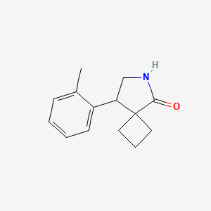 molecular formula C14H17NO B13229401 8-(2-Methylphenyl)-6-azaspiro[3.4]octan-5-one 