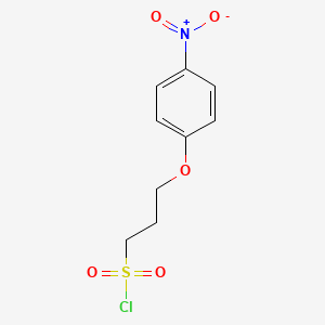 molecular formula C9H10ClNO5S B13229416 3-(4-Nitrophenoxy)propane-1-sulfonyl chloride 