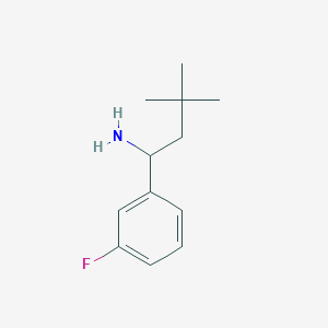 molecular formula C12H18FN B13229436 1-(3-Fluorophenyl)-3,3-dimethylbutan-1-amine 