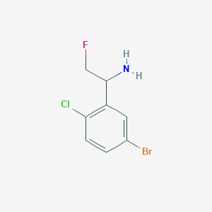 molecular formula C8H8BrClFN B13229449 1-(5-Bromo-2-chlorophenyl)-2-fluoroethan-1-amine 