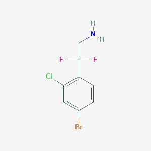 molecular formula C8H7BrClF2N B13229455 2-(4-Bromo-2-chlorophenyl)-2,2-difluoroethan-1-amine 