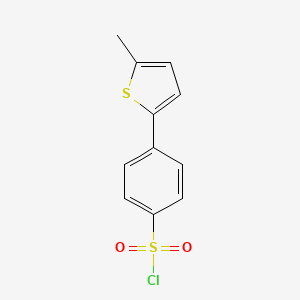 molecular formula C11H9ClO2S2 B13229462 4-(5-Methylthiophen-2-yl)benzene-1-sulfonyl chloride CAS No. 923573-95-9