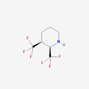 molecular formula C7H9F6N B13229464 (2R,3S)-2,3-Bis(trifluoromethyl)piperidine 