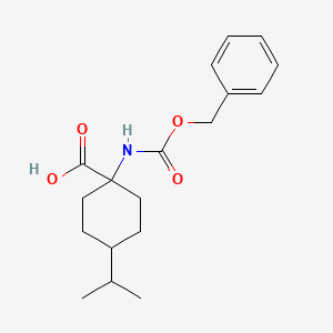 molecular formula C18H25NO4 B13229493 1-{[(Benzyloxy)carbonyl]amino}-4-(propan-2-yl)cyclohexane-1-carboxylic acid 