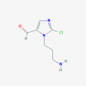 molecular formula C7H10ClN3O B13229496 1-(3-Aminopropyl)-2-chloro-1H-imidazole-5-carbaldehyde 