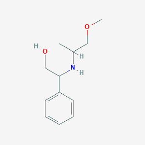 molecular formula C12H19NO2 B13229509 2-[(1-Methoxypropan-2-yl)amino]-2-phenylethan-1-ol 