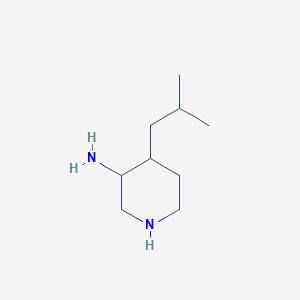 molecular formula C9H20N2 B13229512 4-(2-Methylpropyl)piperidin-3-amine 